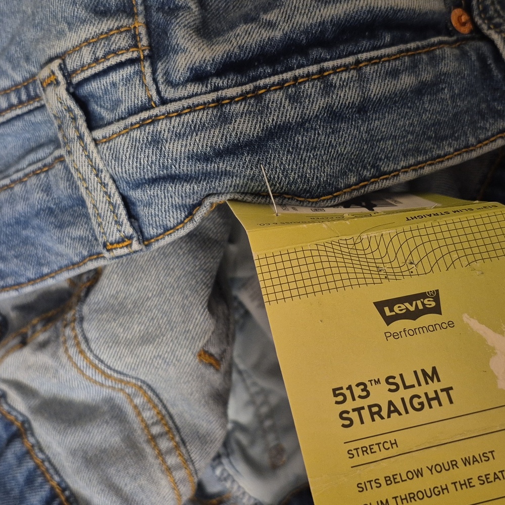 Levi's 513 Slim Straight Fit  Men's Light Blue Jeans - Picture 6 of 7